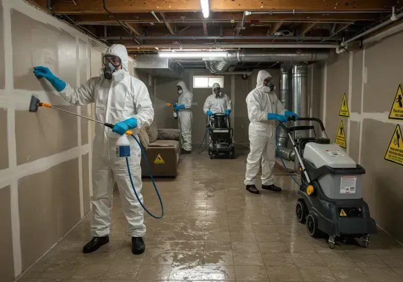 Basement Moisture Removal and Structural Drying process in Overton County, TN